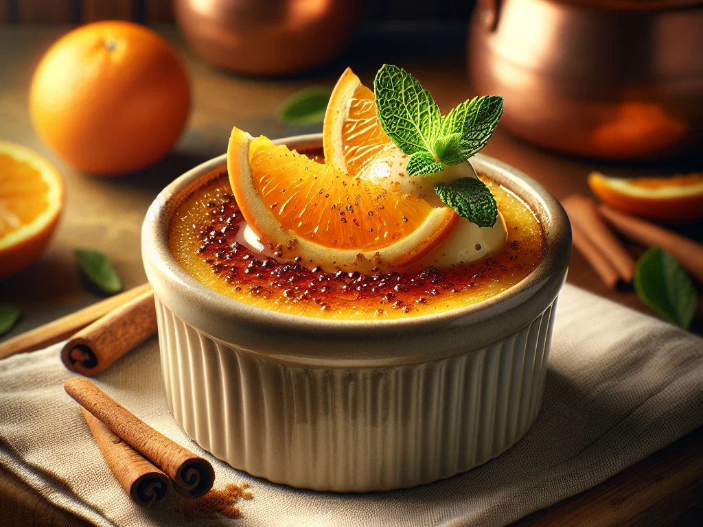 Orangen-Crème-Brûlée mit Zimtkruste