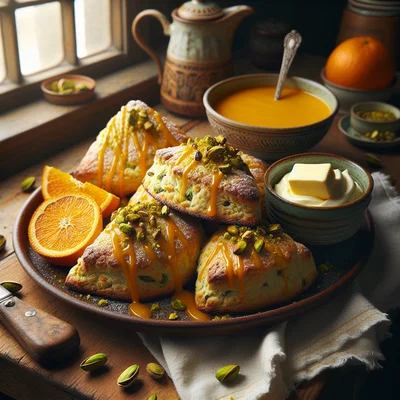 Orangen-Pistazien-Scones