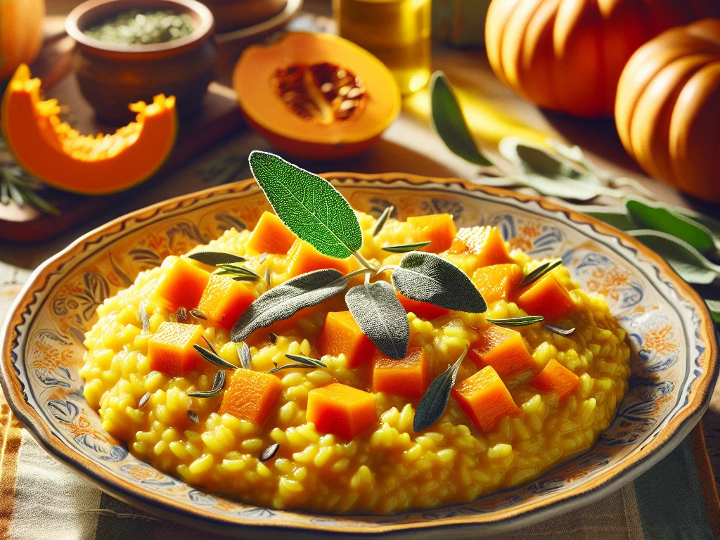 Kürbis-Orangen-Risotto mit Salbei