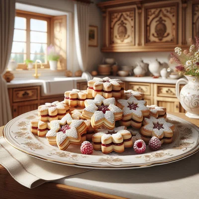 Spitzbuben (Linzer Plätzchen) mit Himbeerfüllung
