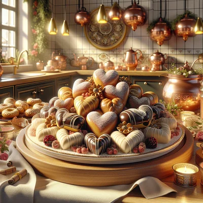 Marzipan-Herzen mit zarter Gewürzfüllung