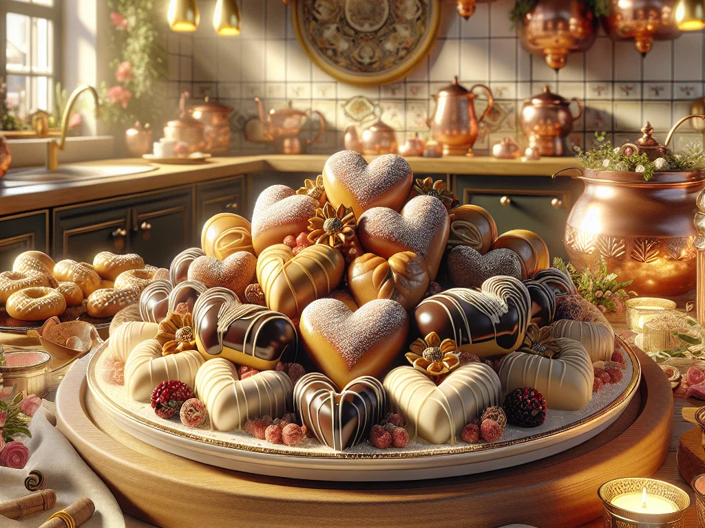 Marzipan-Herzen mit zarter Gewürzfüllung