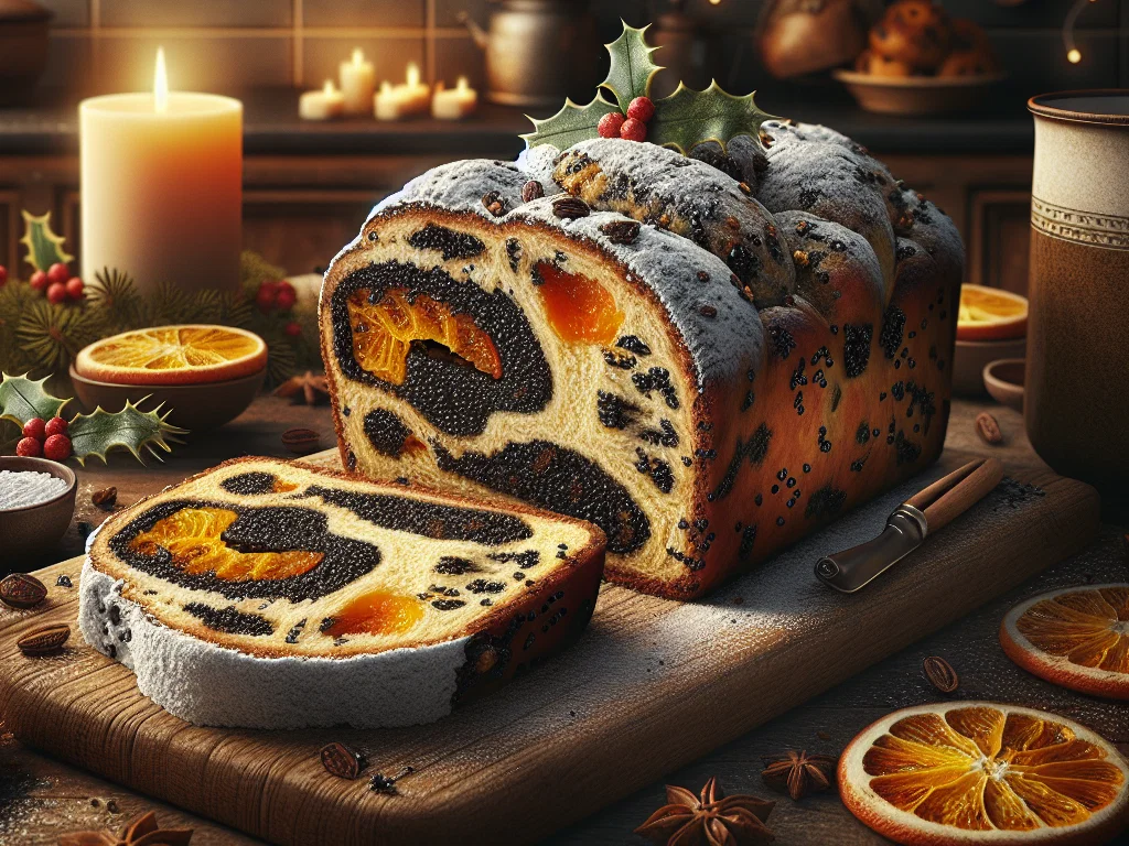 Mohnstollen mit Orangeat