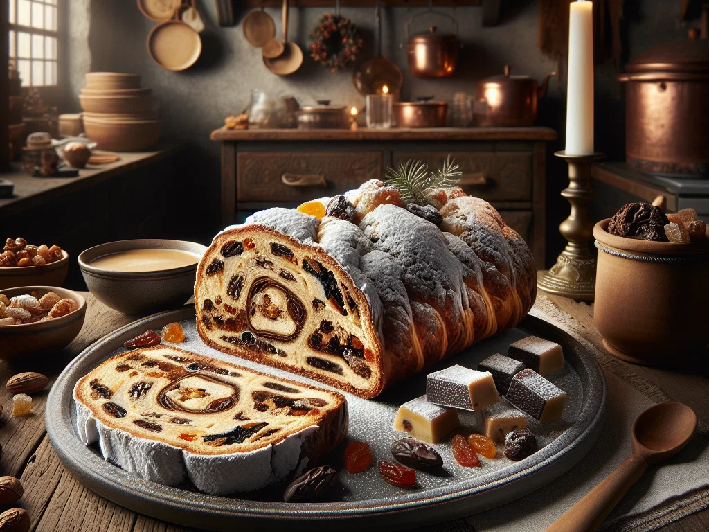 Schokoladen-Marzipan-Stollen