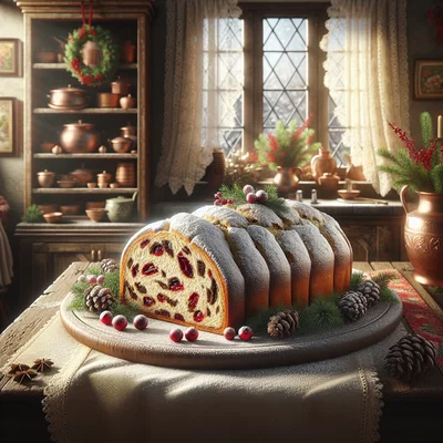 Vollkorn-Christstollen mit Cranberries
