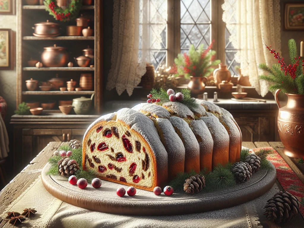 Vollkorn-Christstollen mit Cranberries