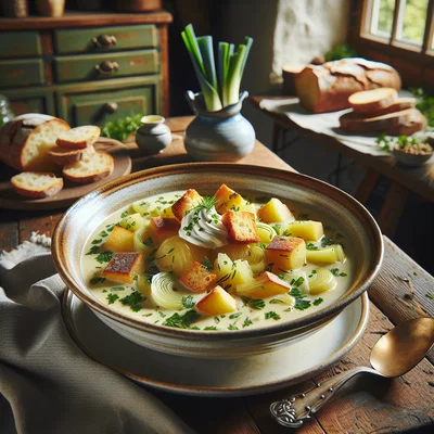 Klassische cremige Lauch‑Kartoffelsuppe