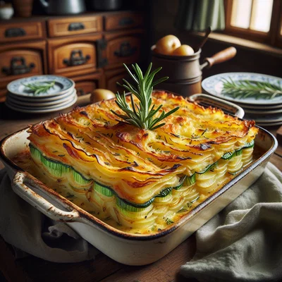 Lauch-Kartoffel-Gratin mit Rosmarin