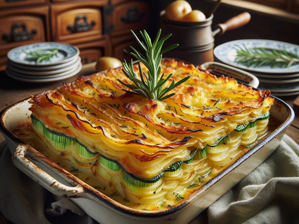 Lauch-Kartoffel-Gratin mit Rosmarin