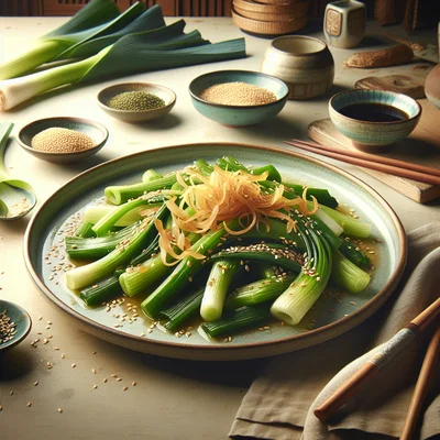 Asiatisches Lauchgemüse mit Sesam und Ingwer