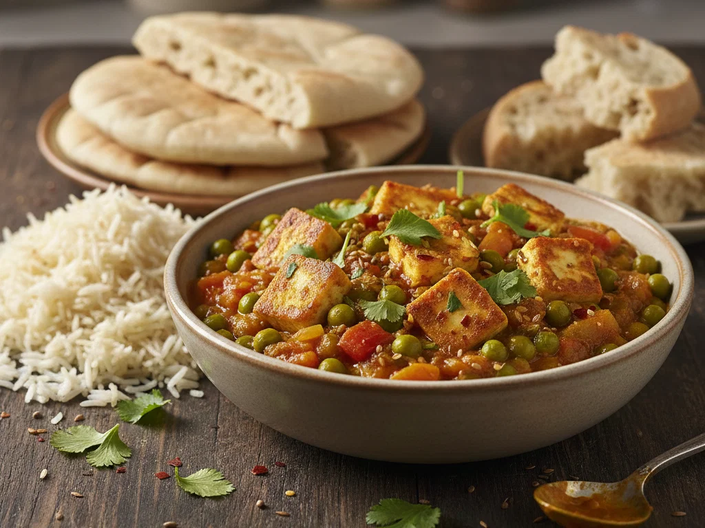 Halloumi-Erbsen-Curry