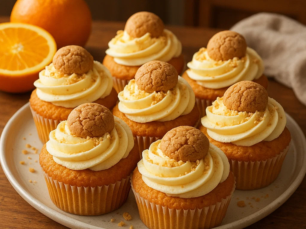 Orangen-Amaretti-Cupcakes