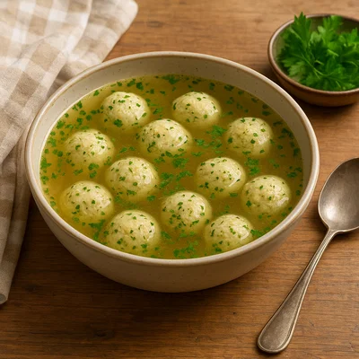 Kräuter-Grießklößchensuppe