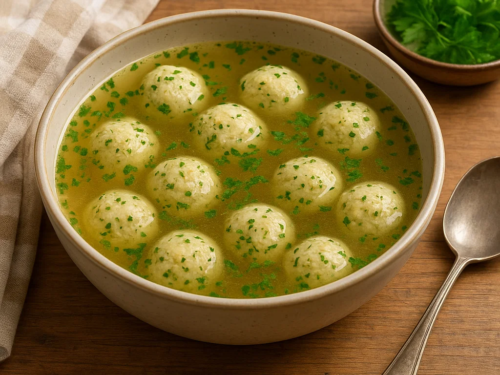 Kräuter-Grießklößchensuppe