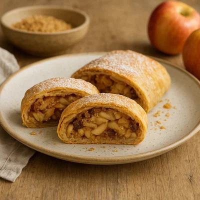 Glutenfreier Apfelstrudel mit Reismehl und Speisestärke