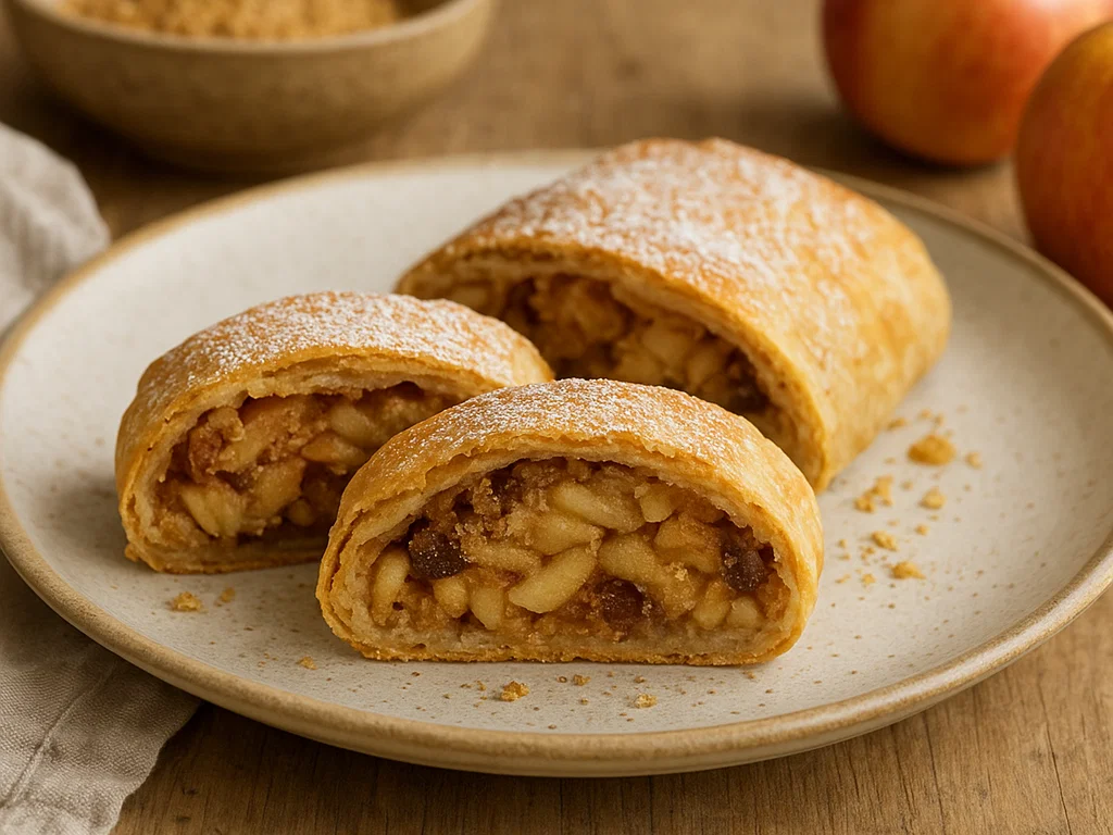 Glutenfreier Apfelstrudel mit Reismehl und Speisestärke