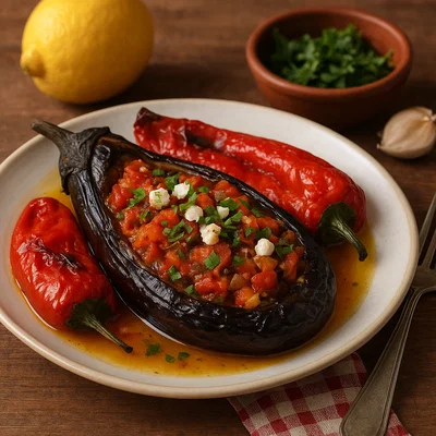 Geräuchertes İmam Bayıldı mit Ofenpaprika