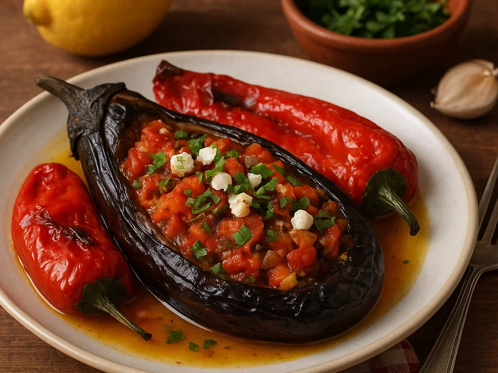 Geräuchertes İmam Bayıldı mit Ofenpaprika