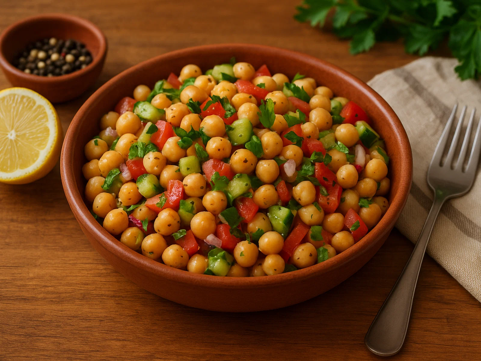 Orientalischer Kichererbsensalat