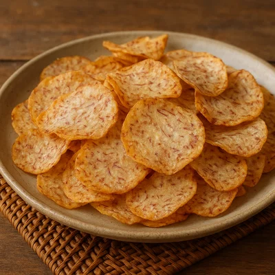 Knusprige Taro-Chips aus dem Ofen oder der Fritteuse