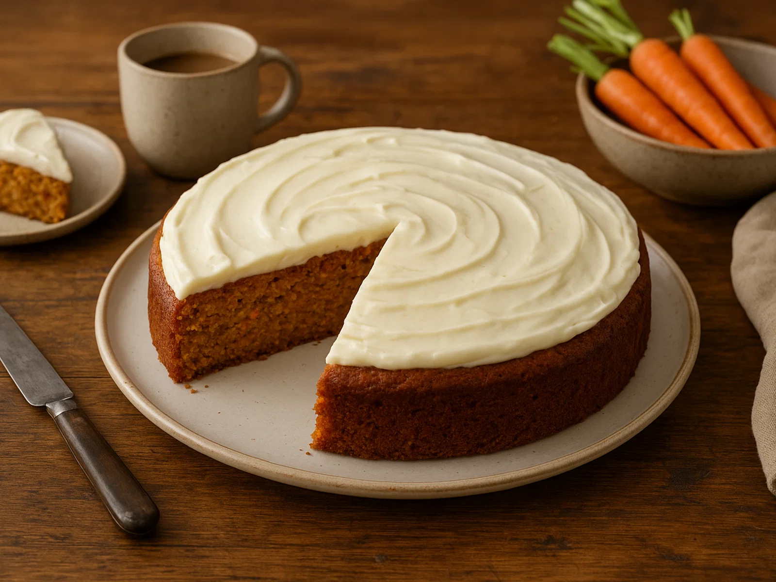 Karotten-Kuchen mit Frischkäsetopping