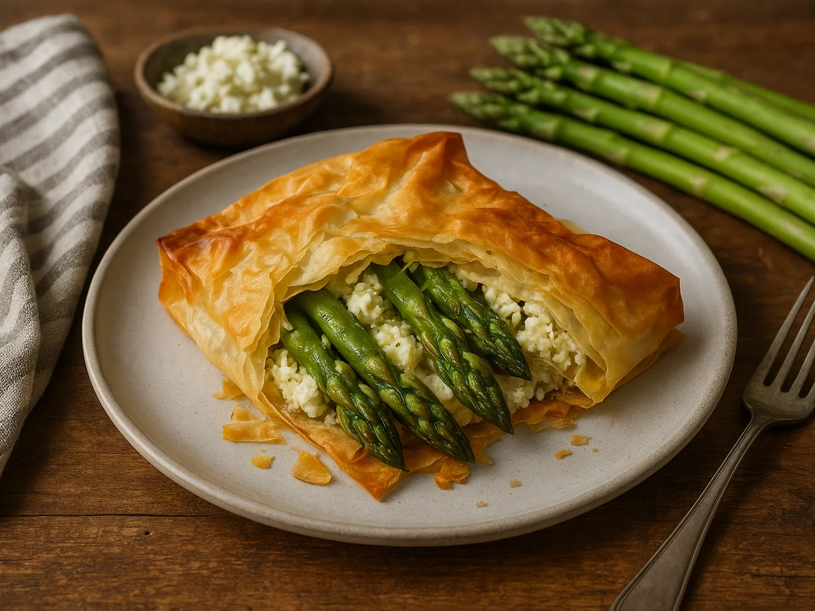 Spargel-Feta-Päckchen mit Filoteig