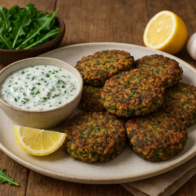 Knusprige Löwenzahn‑Bratlinge mit Kräuterjoghurt