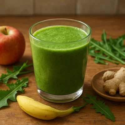 Löwenzahn-Smoothie mit Apfel, Banane und Ingwer