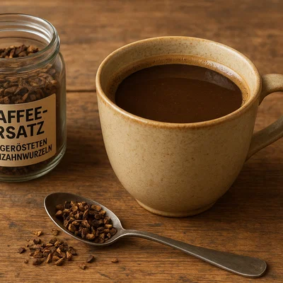 Kaffee-Ersatz aus gerösteten Löwenzahnwurzeln