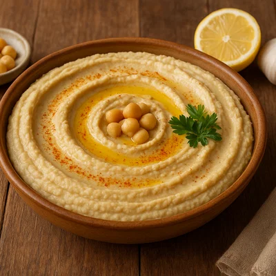 Klassischer cremiger Hummus