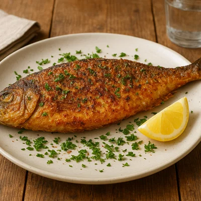 Knusprig gebratener Fisch mit Zitronen-Kräuter-Aroma