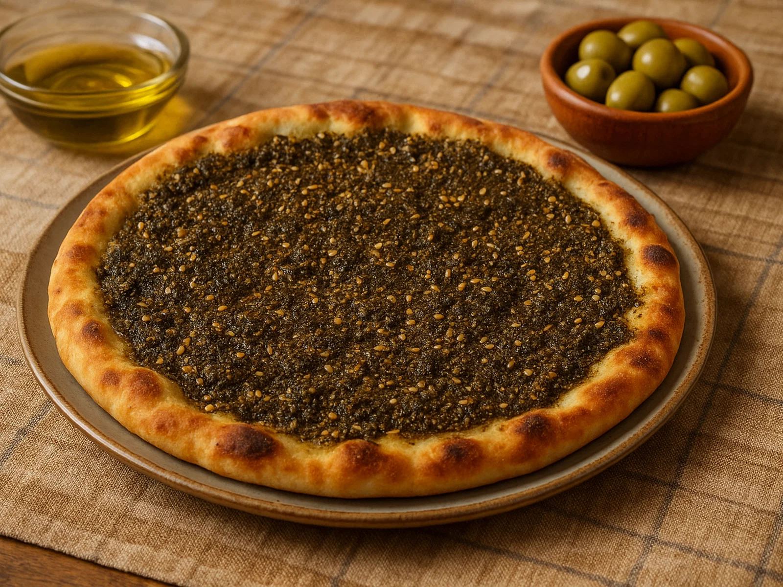 Manakish mit Za’atar und Käse