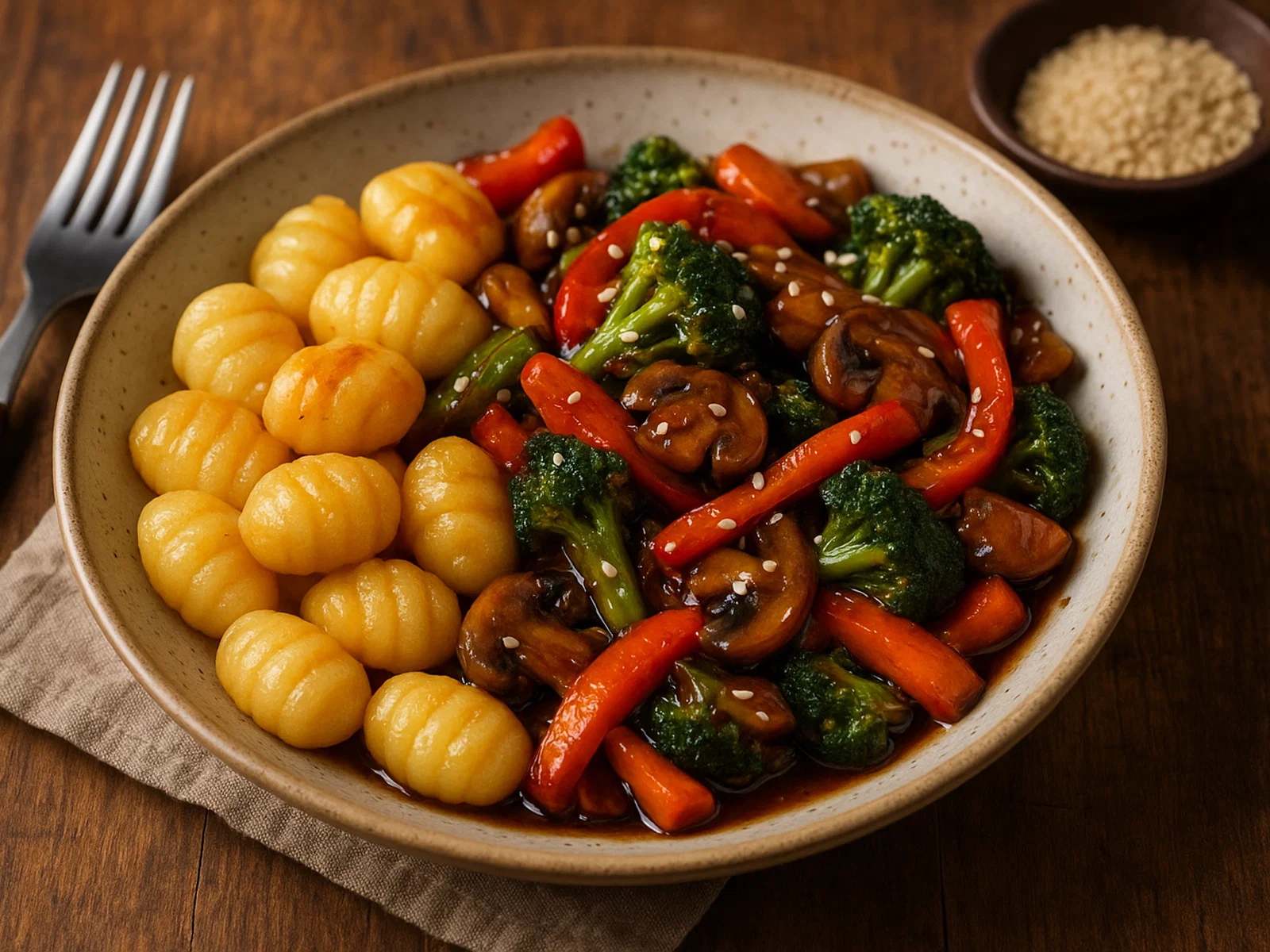Gnocchi mit Teriyaki-Gemüse