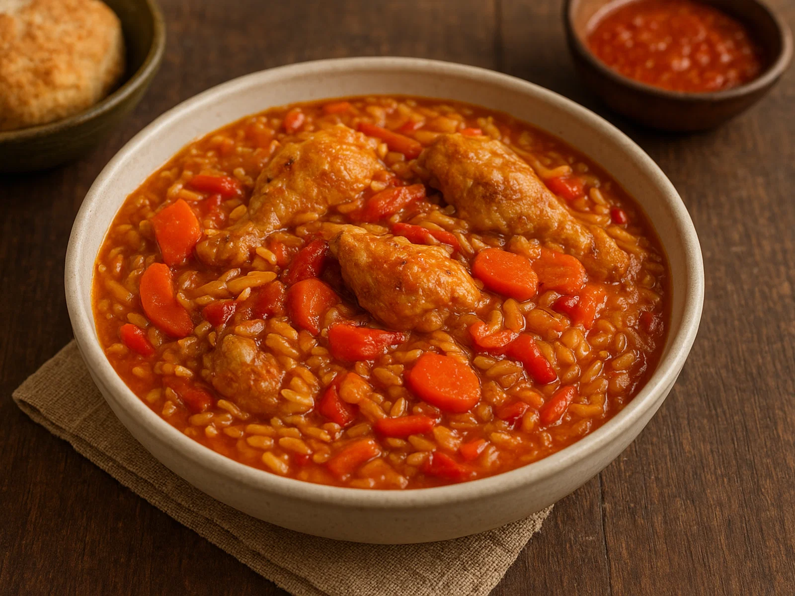 Riz Gras – Würziger Hähnchen-Reis-Eintopf aus Burkina Faso