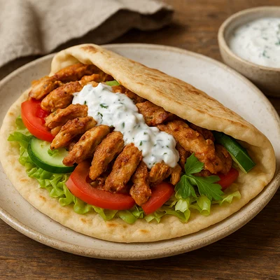 Hausgemachtes Hähnchen-Shawarma mit Knoblauch-Joghurt-Sauce