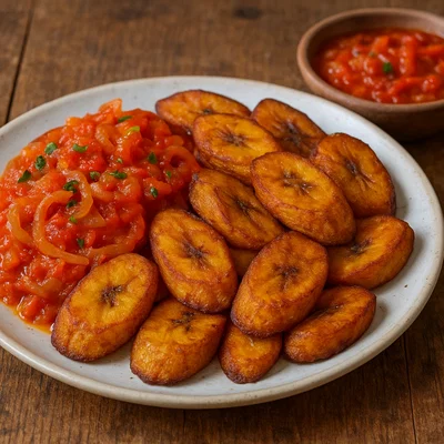 Alloco – Frittierte Kochbananen mit pikanter Tomaten-Zwiebel-Sauce