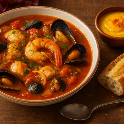 Klassische Bouillabaisse mit Safran-Rouille