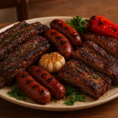 Argentinisches Asado vom Holzkohlegrill