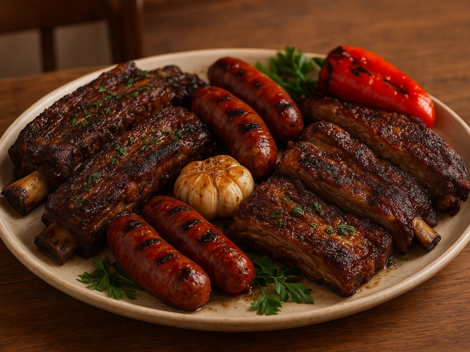 Argentinisches Asado vom Holzkohlegrill