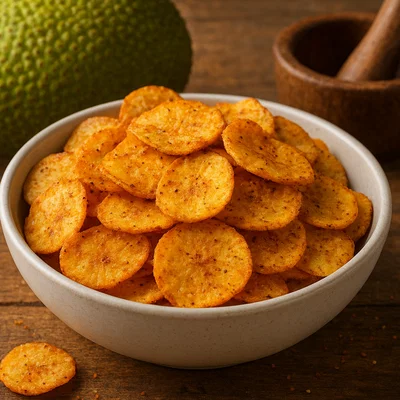 Knusprige Brotfrucht-Chips aus dem Ofen