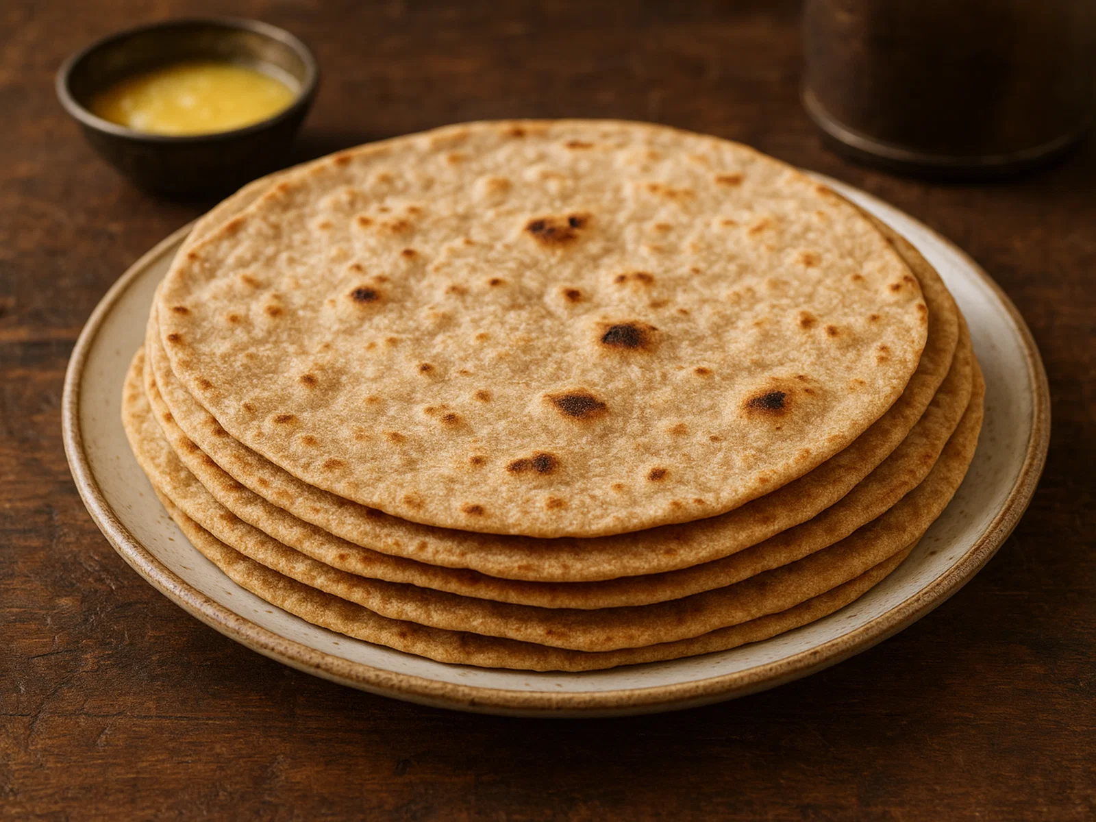 Klassische indische Chapati (Vollkorn-Fladenbrot)