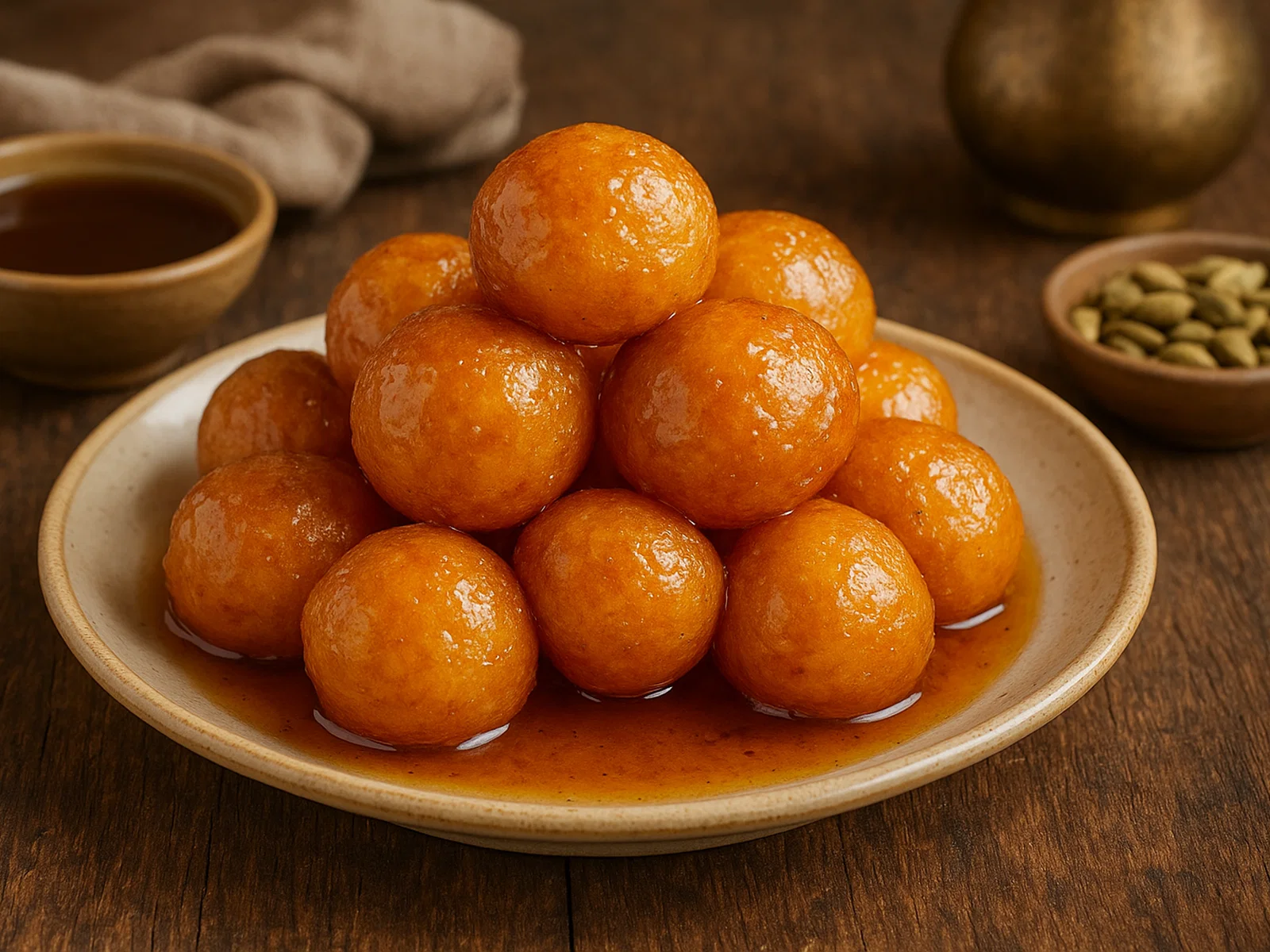 Luqaimat – Arabische Safran-Kardamom-Teigbällchen in Sirup