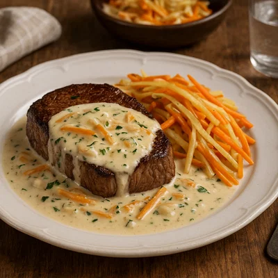 Esterházy-Rostbraten mit Wurzelgemüse-Julienne