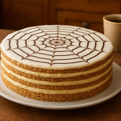 Esterházy-Torte mit Haselnussböden und Vanille-Buttercreme