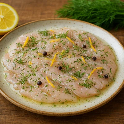 Gebeizter Zander aus der Wachau/Burgenland mit Kräutern und Zitrusaromen