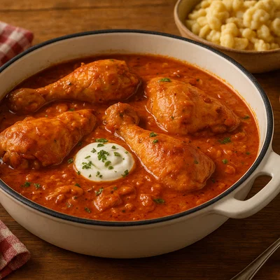 Burgenländische Paprika-Chicken (Paprikahendl nach burgenländischer Art)
