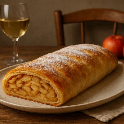 Burgenländischer Strudel mit Wein im Teig