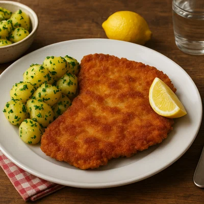 Klassisches Wiener Schnitzel mit Petersilien-Kartoffeln