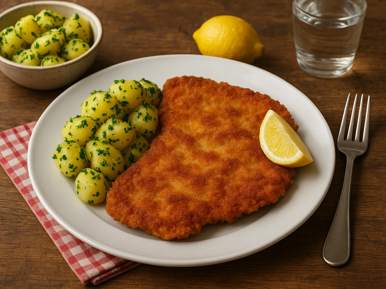 Klassisches Wiener Schnitzel mit Petersilien-Kartoffeln