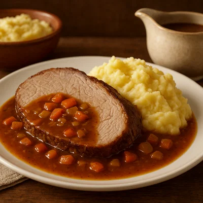 Kalbsbraten in aromatischer Sauce